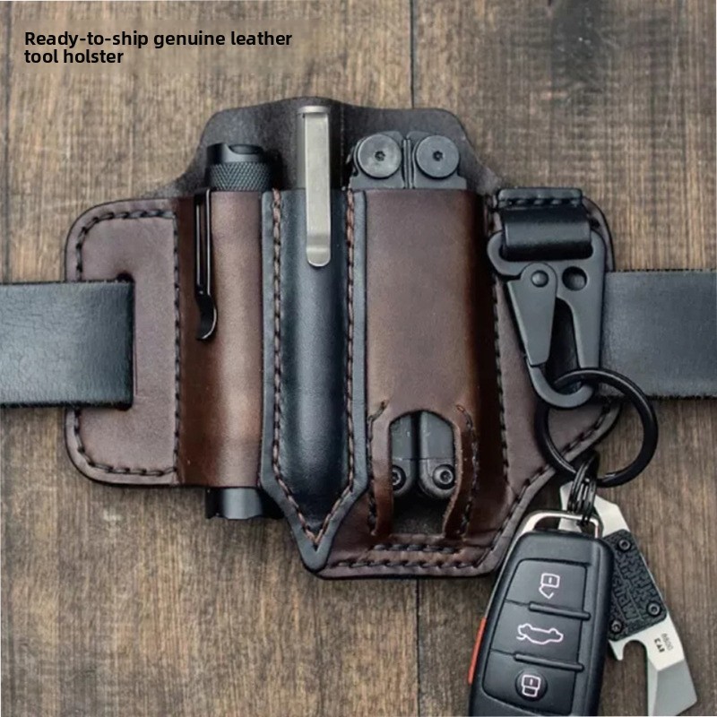 Edc Carry Fanny Pack - Kantong Alat EDC Kulit, Tempat Senter