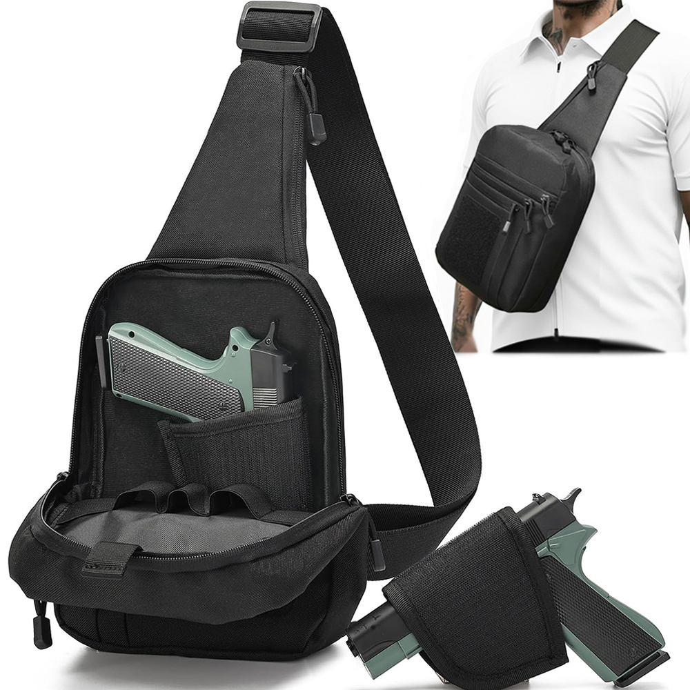 Edc Concealed Carry Sling Bag - Tas Pistol Taktis, Sarung Pistol untuk