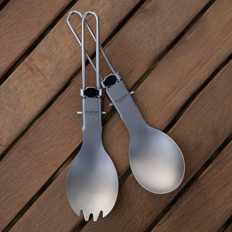 Edc Everyday Carry Knives - Tiartisan Titanium Sendok Lipat Spork Peralatan