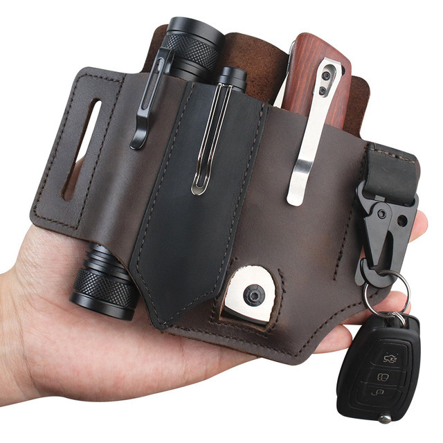 Kantong Alat EDC Kulit, Tempat - Edc Carry Fanny Pack ulasan dan harga