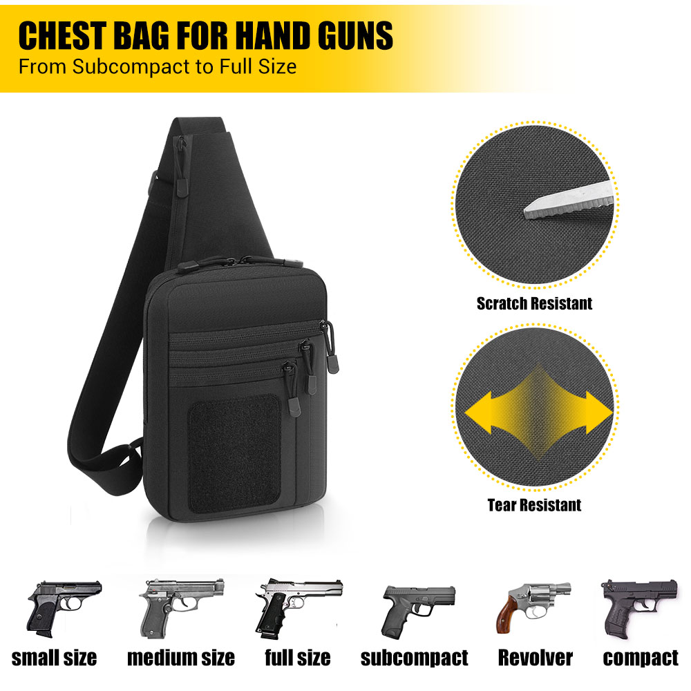 Tas Pistol Taktis Tas Penyimpa - Edc Concealed Carry Sling Bag ulasan dan harga